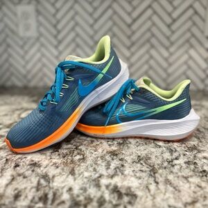 Custom Nike Pegasus Zoom Blue and Orange Running Shoes Sz 8